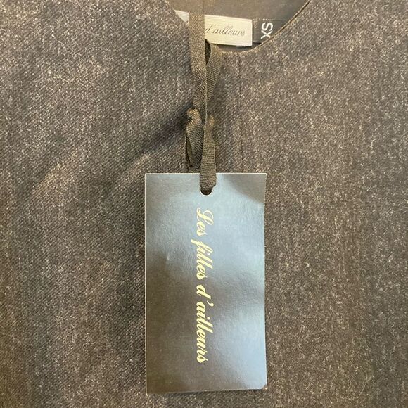 NEW Les filles d'ailleurs Grey Wool Hem Midi Dress with Pockets Size XS - Picture 6 of 8
